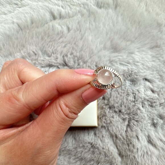 New Sterling Silver Rose Quartz Ring - Picture 2 of 5